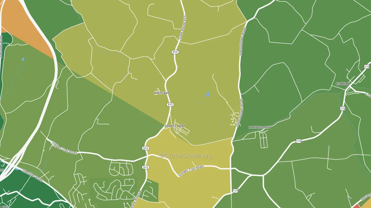 Forbes Road, PA Map of Drug-Related Crime Rates