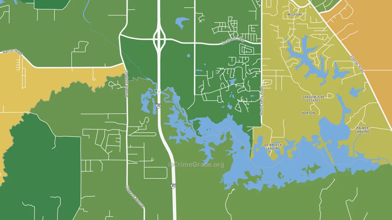 Forbing, LA Map of Drug-Related Crime Rates