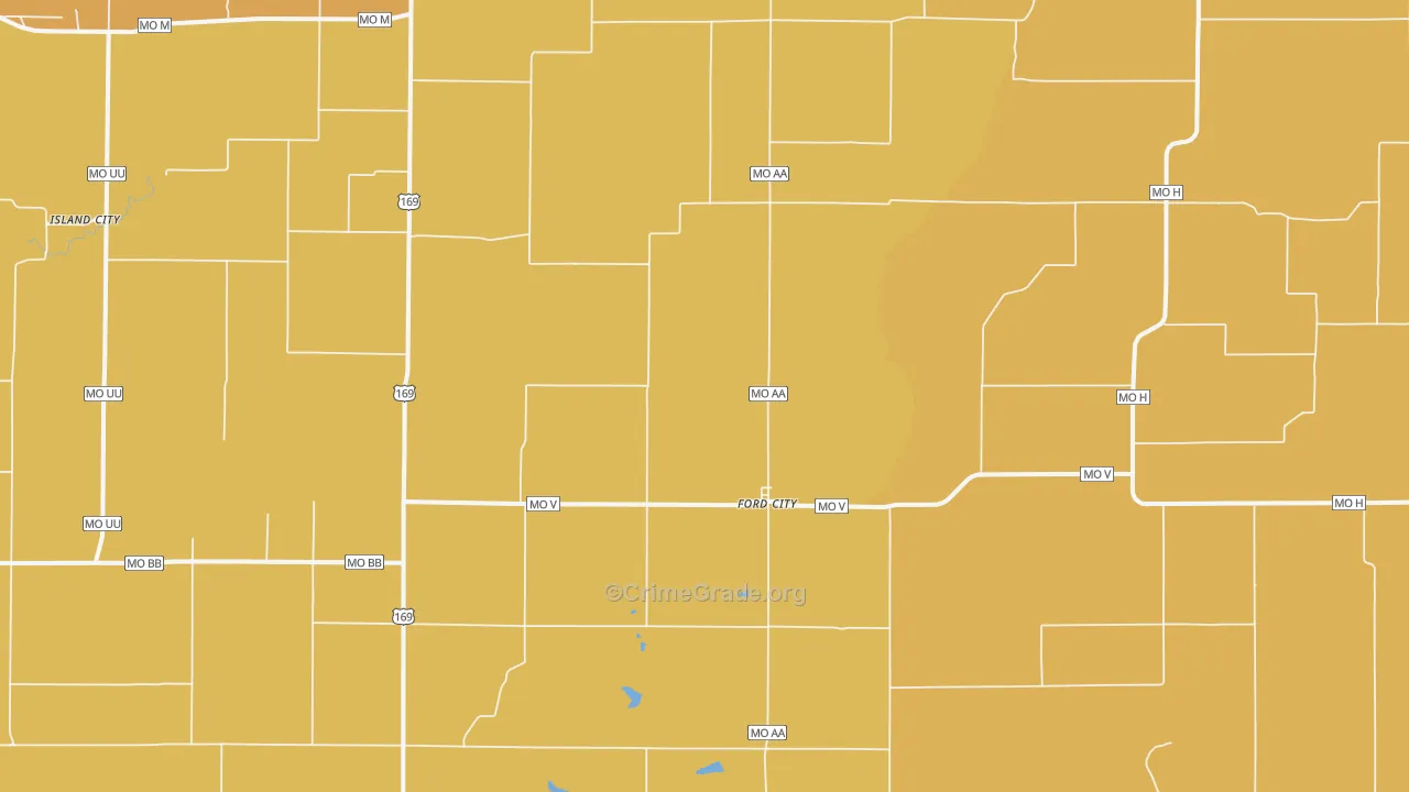 Ford City, MO Map of Drug-Related Crime Rates