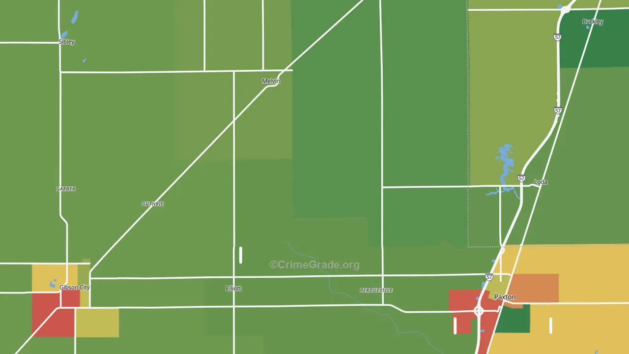 Ford County, IL Map of Drug-Related Crime Rates