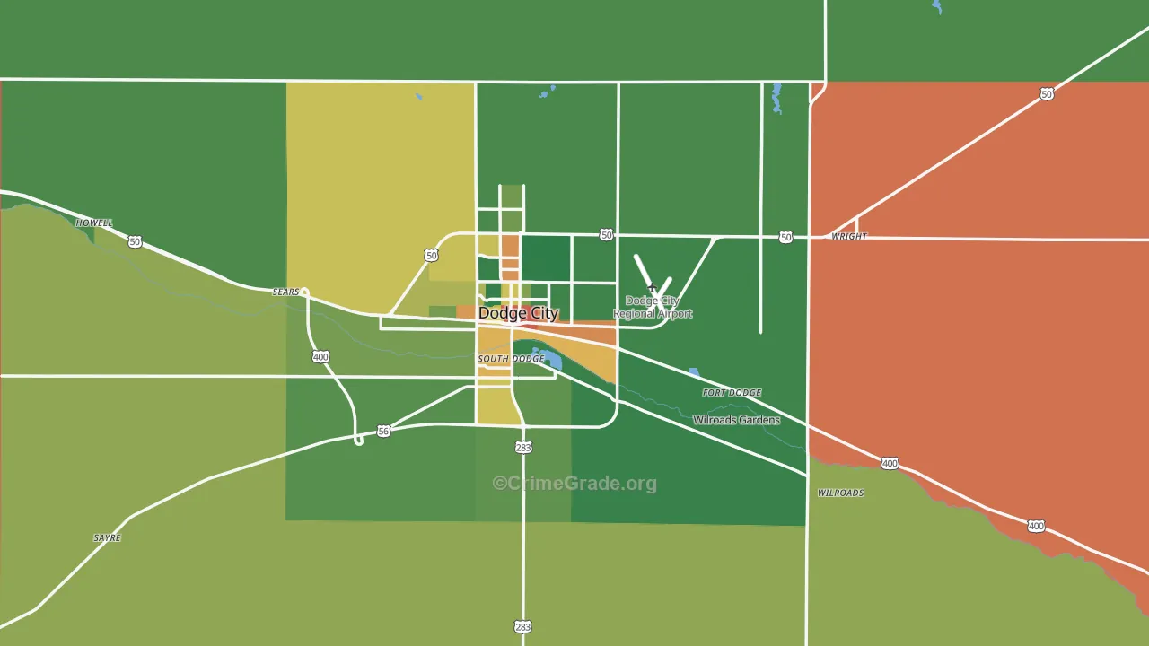 Ford County, KS Map of Drug-Related Crime Rates