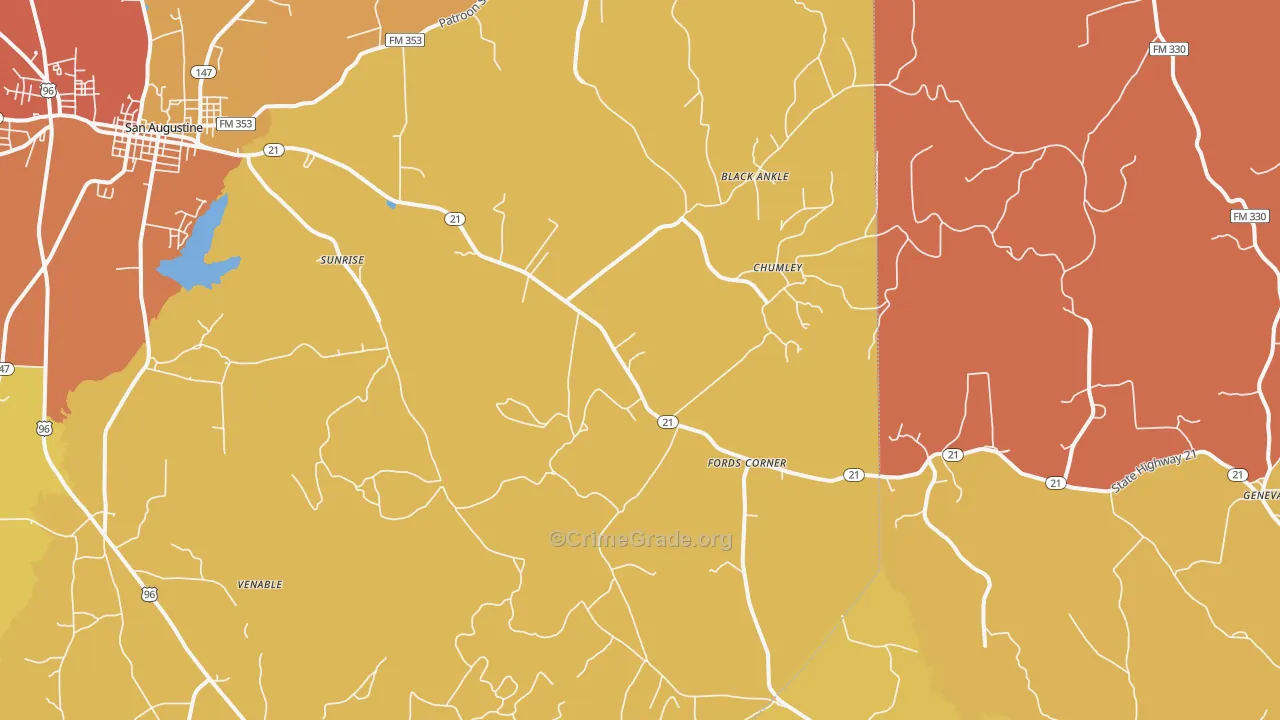 Fords Corner, TX Map of Drug-Related Crime Rates