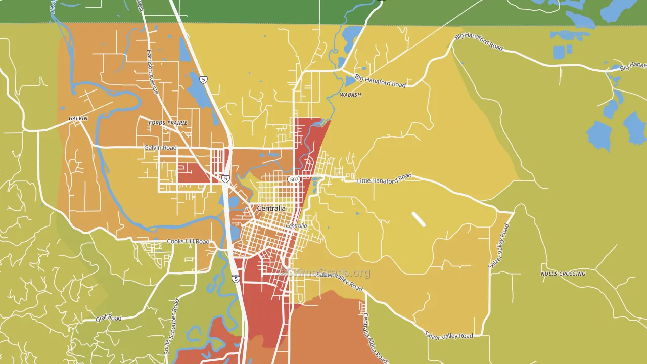 Fords Prairie, WA Map of Drug-Related Crime Rates