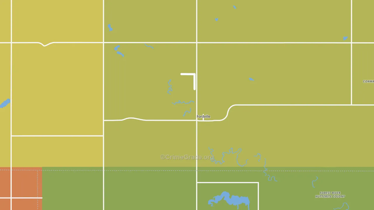 Fordville, ND Map of Drug-Related Crime Rates