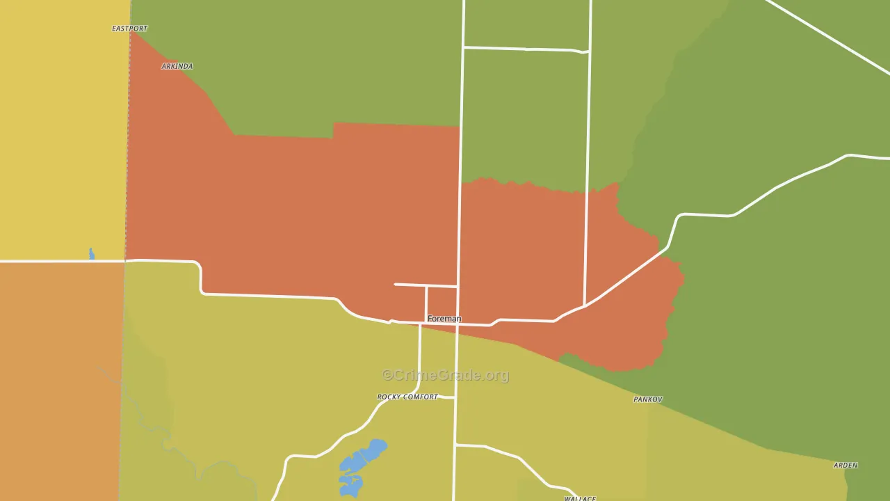 Foreman, AR Map of Drug-Related Crime Rates