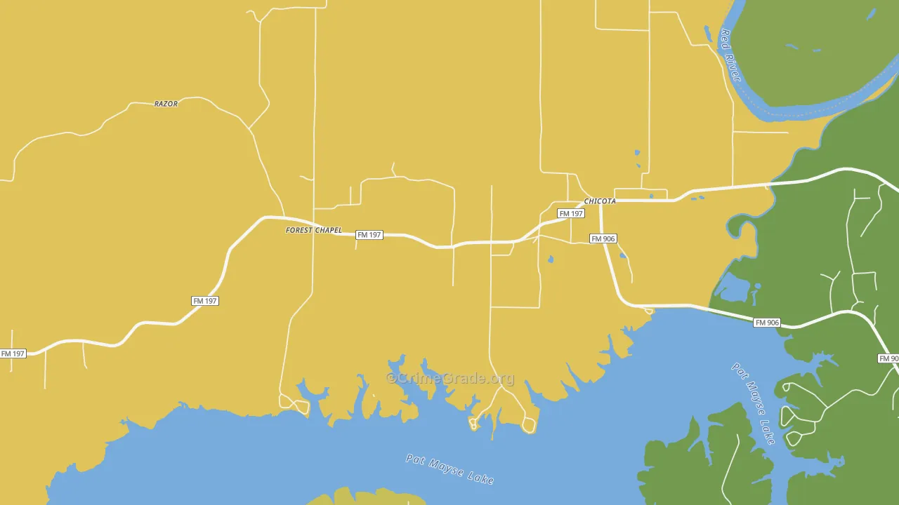 Forest Chapel, TX Map of Drug-Related Crime Rates