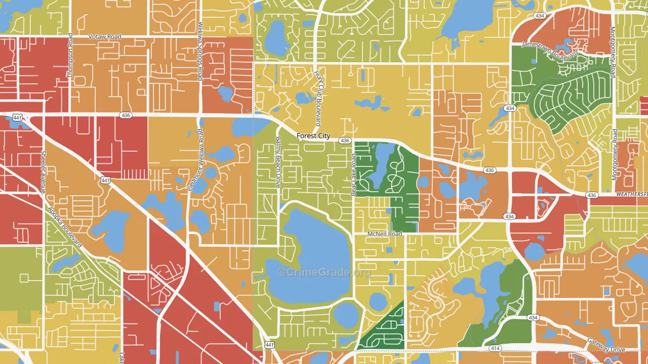 Forest City, FL Map of Drug-Related Crime Rates