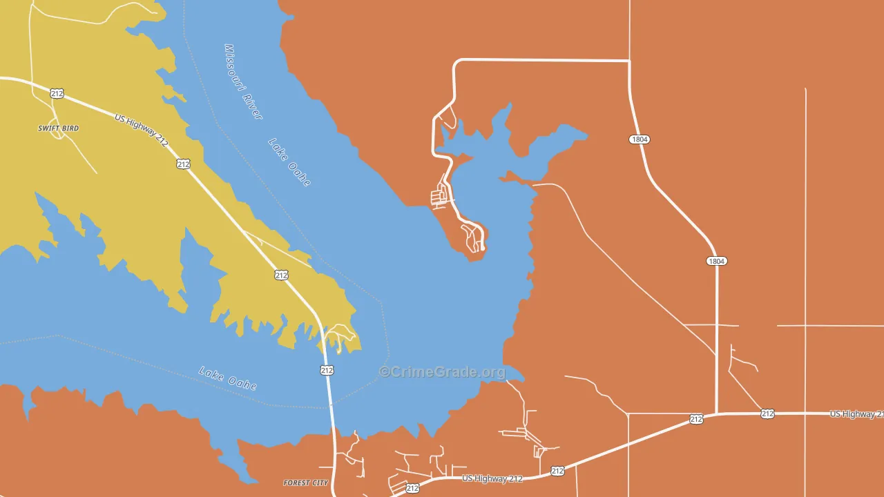 Forest City, SD Map of Drug-Related Crime Rates