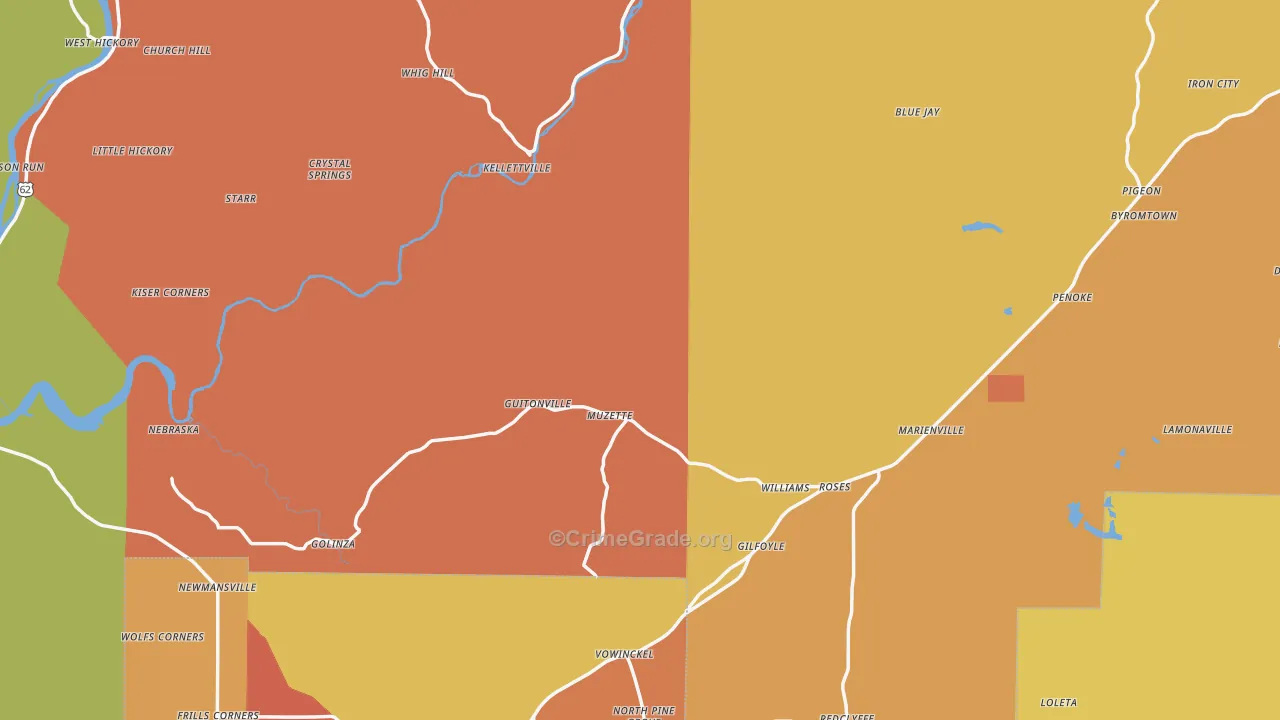 Forest County, PA Map of Drug-Related Crime Rates
