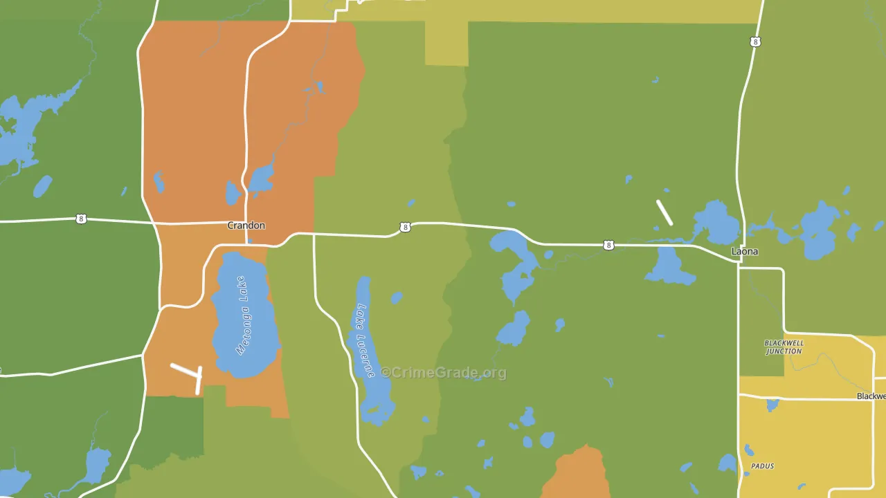 Forest County, WI Map of Drug-Related Crime Rates