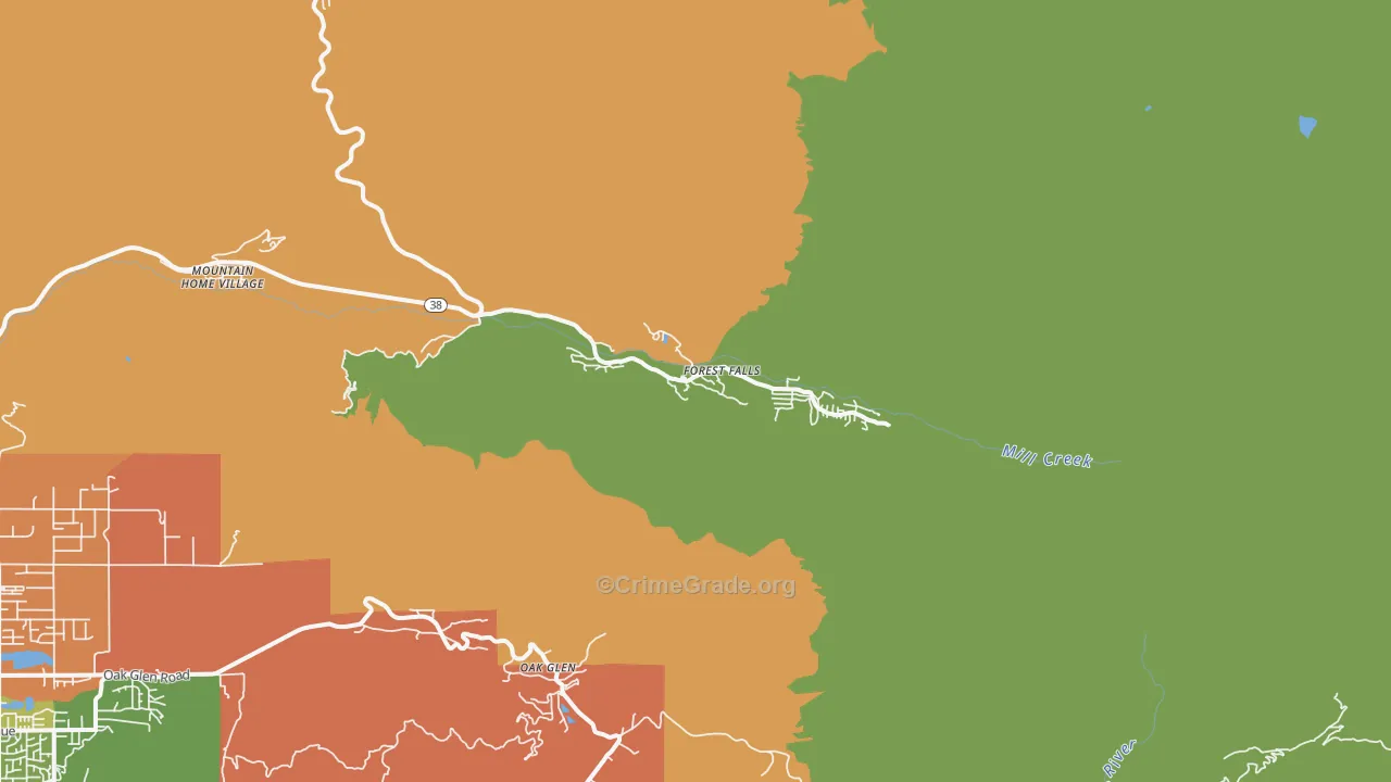Forest Falls, CA Map of Drug-Related Crime Rates