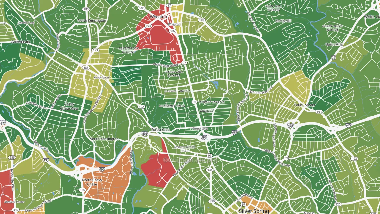 Forest Glen, Silver Spring, MD Map of Drug-Related Crime Rates