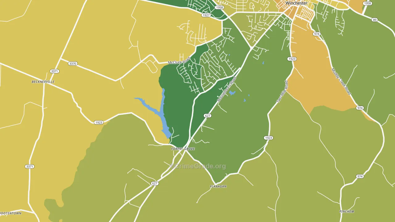 Forest Grove, KY Map of Drug-Related Crime Rates