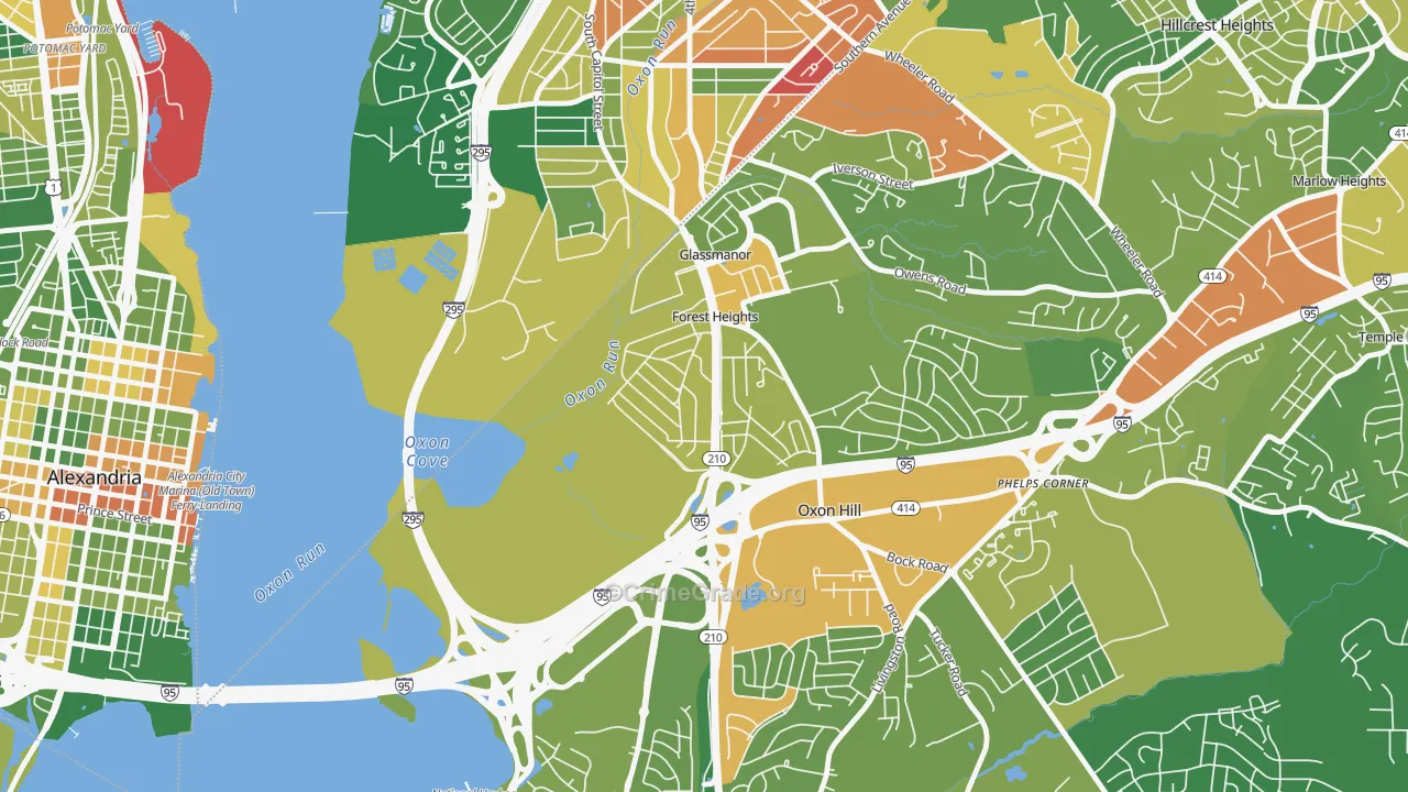 Forest Heights, MD Map of Drug-Related Crime Rates