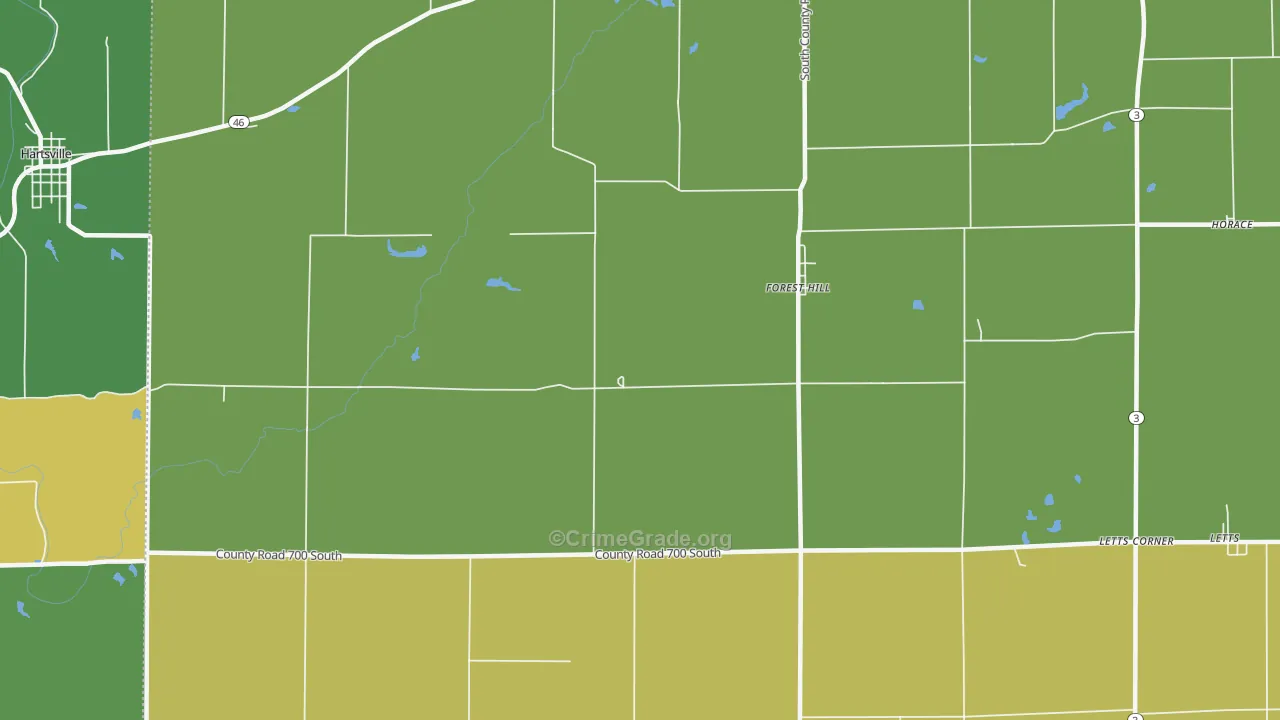 Forest Hill, IN Map of Drug-Related Crime Rates