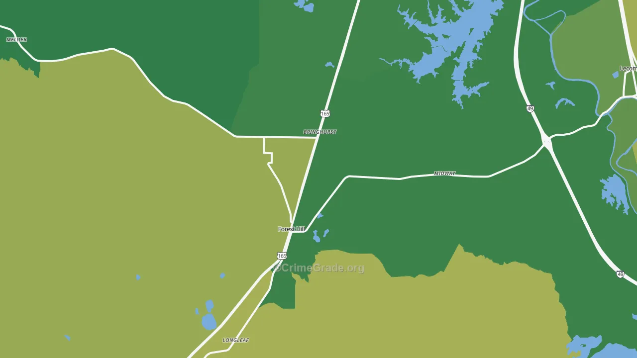 Forest Hill, LA Map of Drug-Related Crime Rates