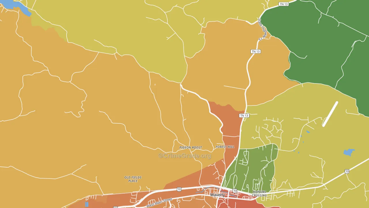Forest Hill, TN Map of Drug-Related Crime Rates