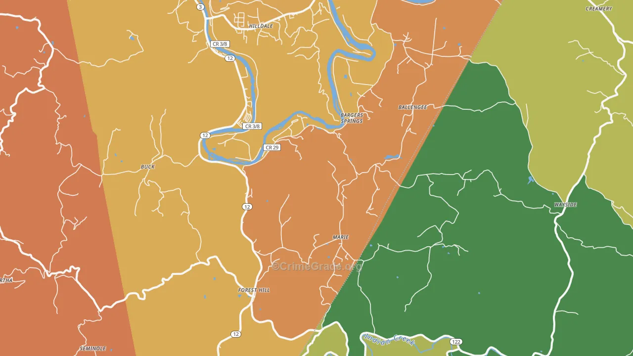 Forest Hill, WV Map of Drug-Related Crime Rates
