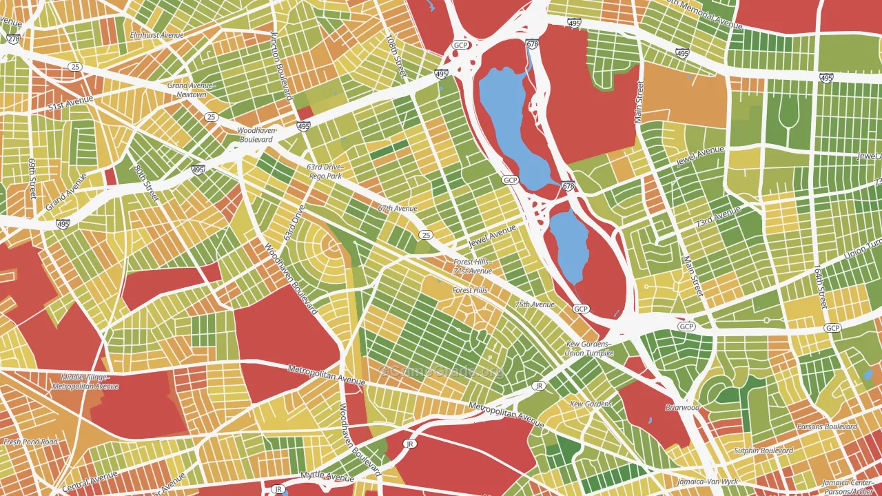 Forest Hills, Queens, NY Map of Drug-Related Crime Rates