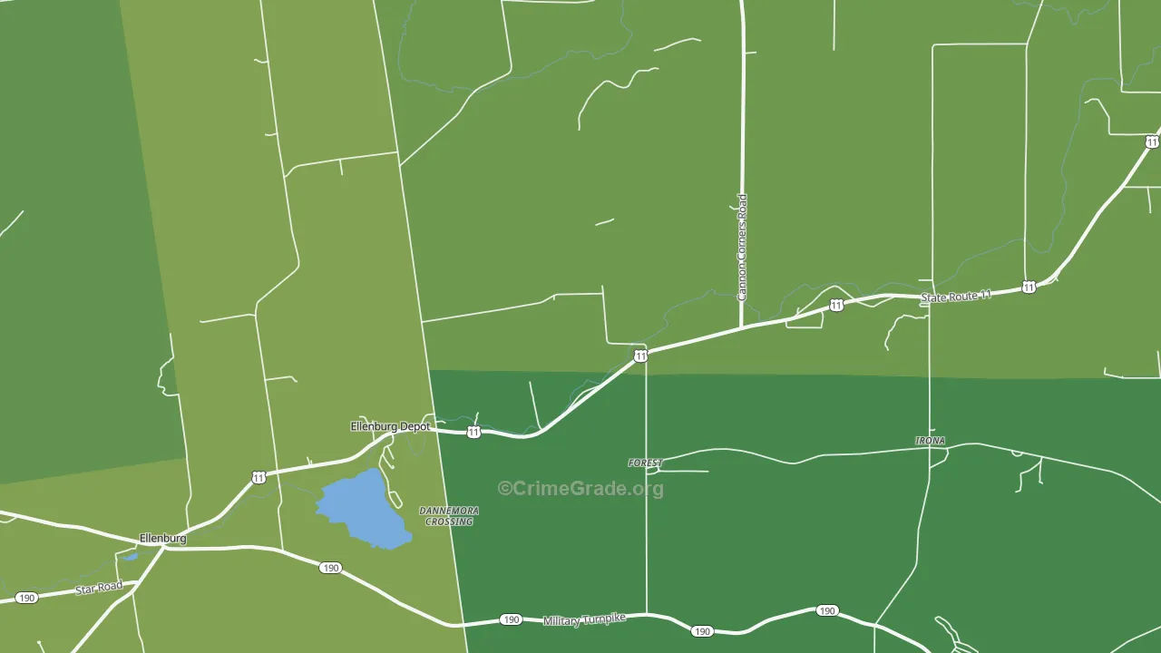 Forest, NY Map of Drug-Related Crime Rates