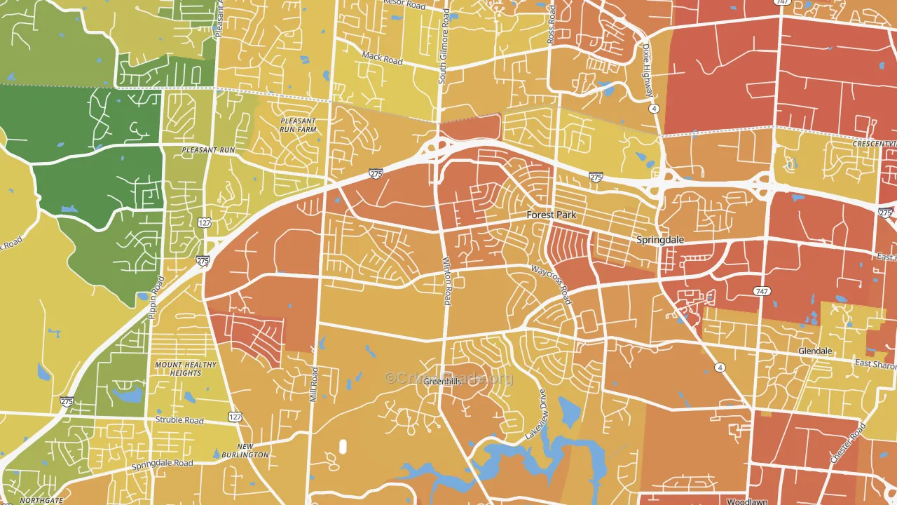 Forest Park, OH Map of Drug-Related Crime Rates