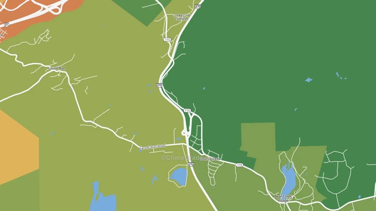 Forest Park, PA Map of Drug-Related Crime Rates