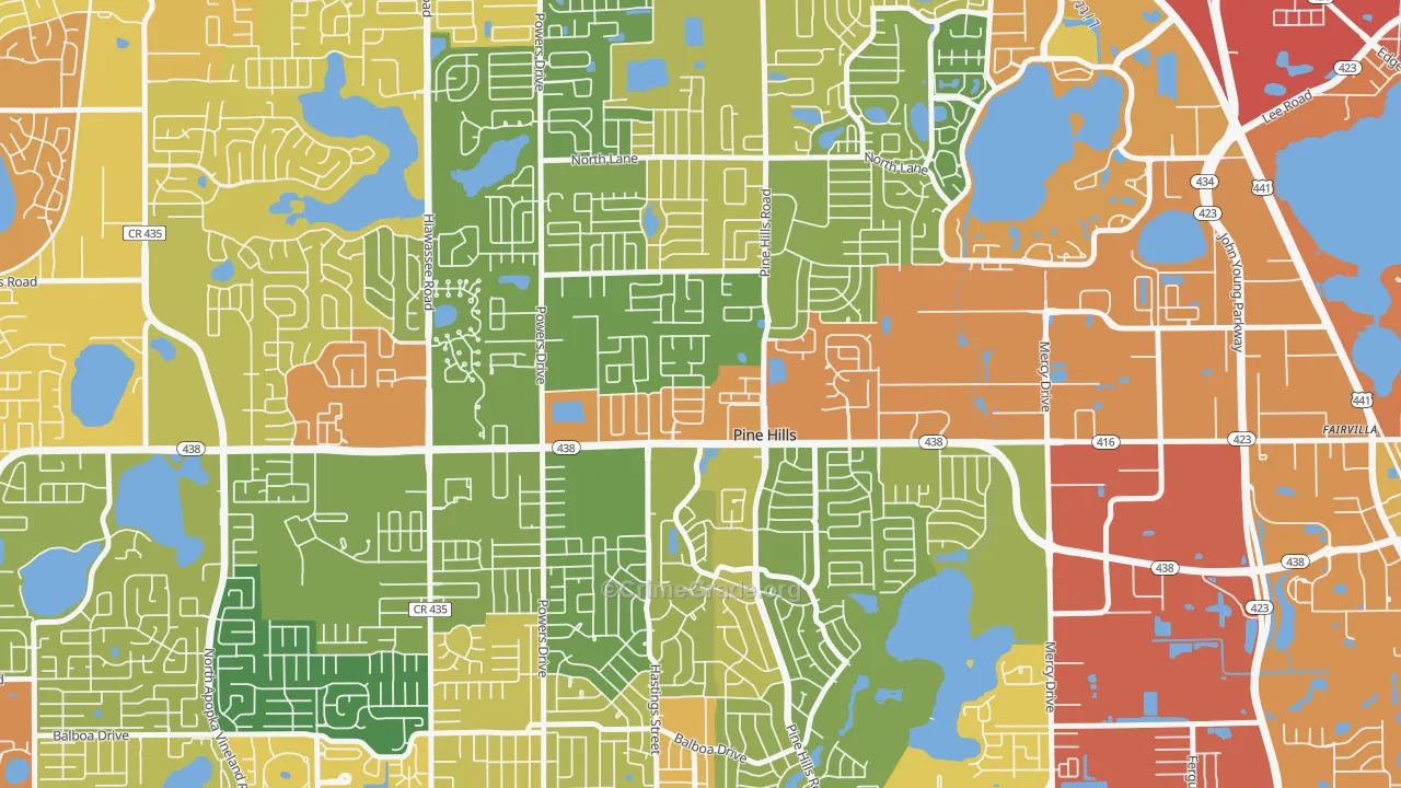 Forest Park, Pine Hills, FL Map of Drug-Related Crime Rates