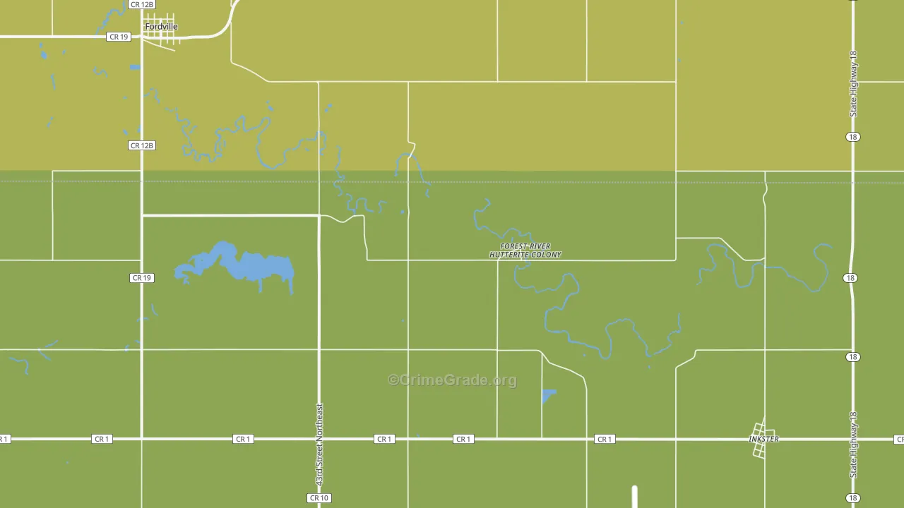 Forest River Colony, ND Map of Drug-Related Crime Rates