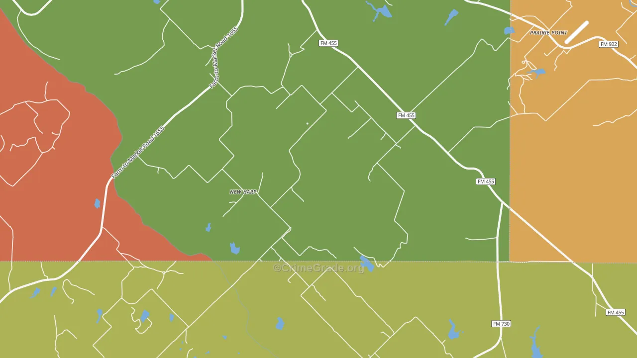 Forestburg, TX Map of Drug-Related Crime Rates