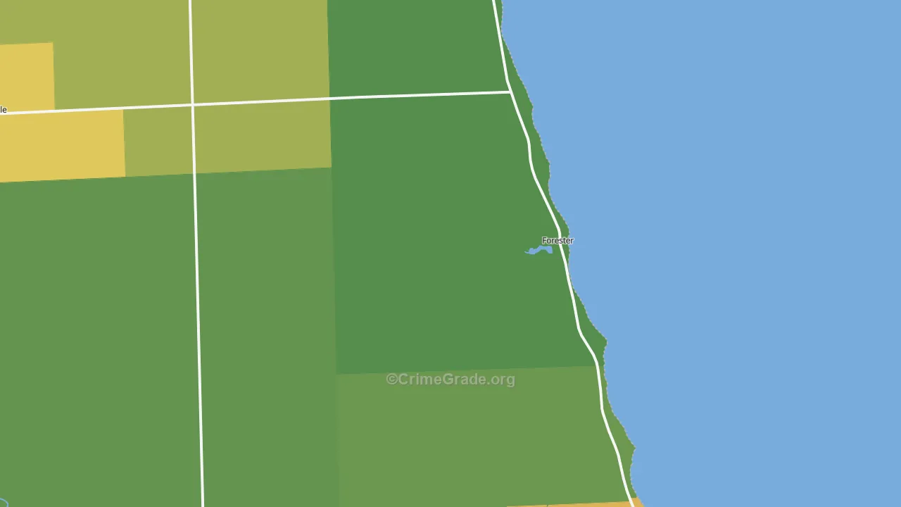 Forester, MI Map of Drug-Related Crime Rates