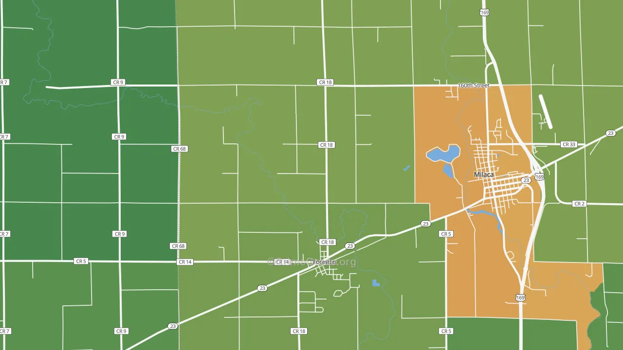 Foreston, MN Map of Drug-Related Crime Rates