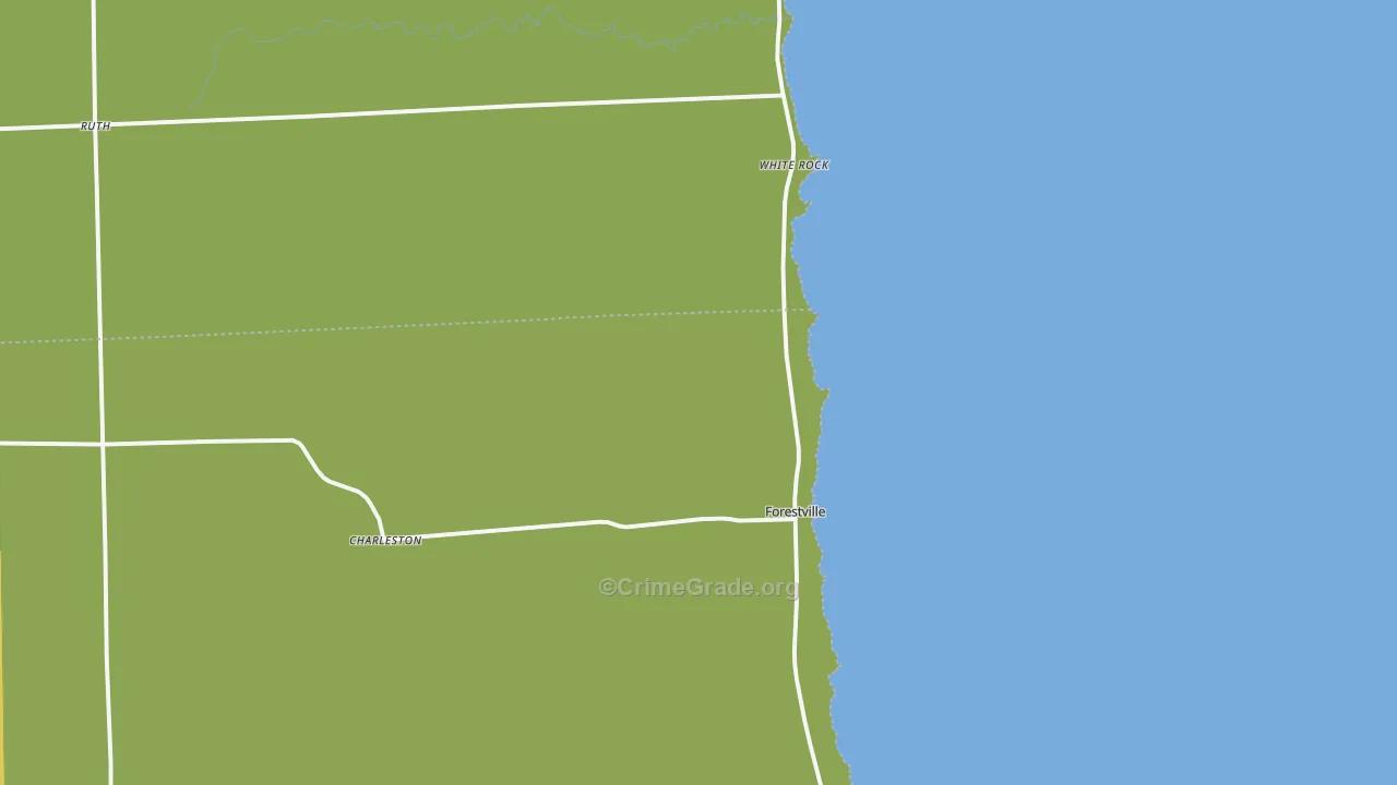 Forestville, MI Map of Drug-Related Crime Rates