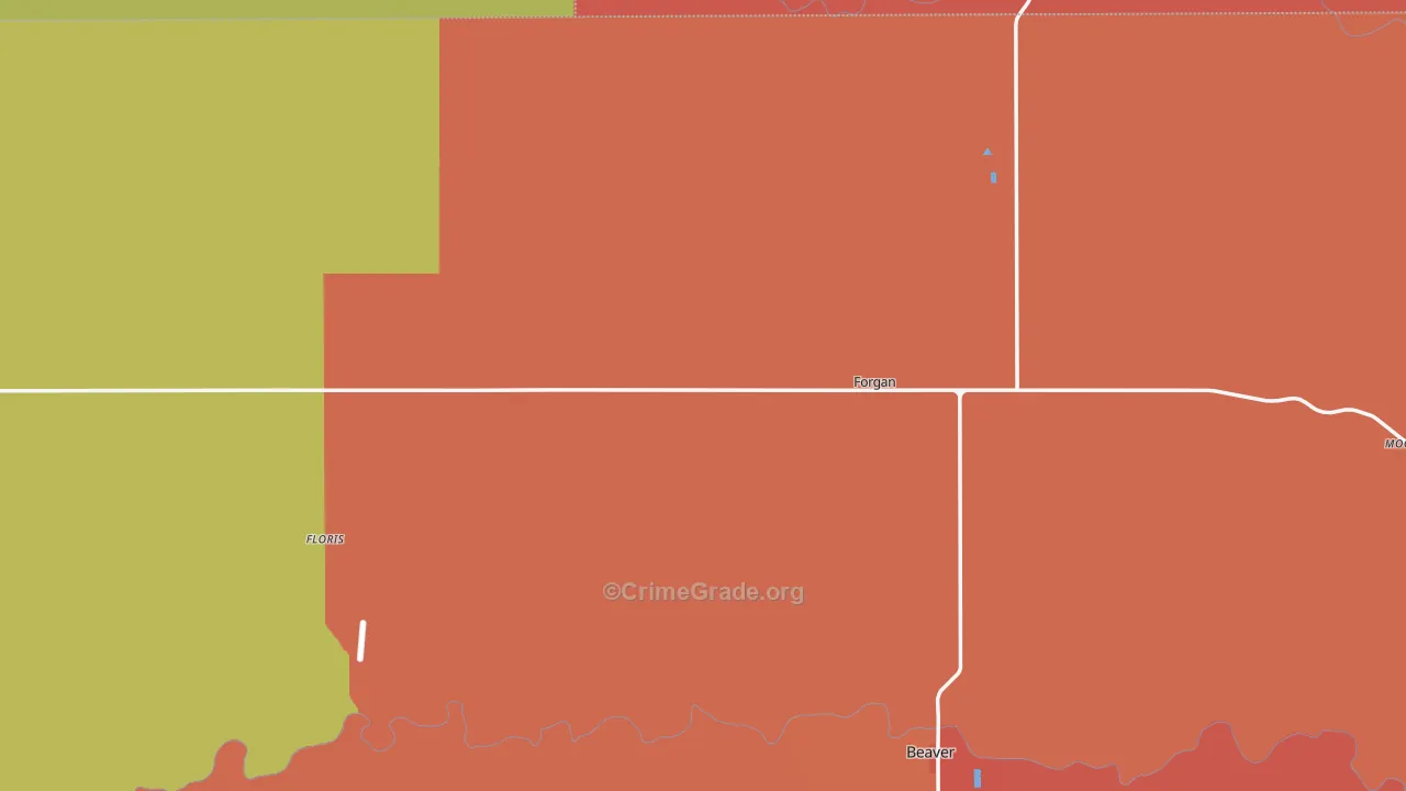 Forgan, OK Map of Drug-Related Crime Rates