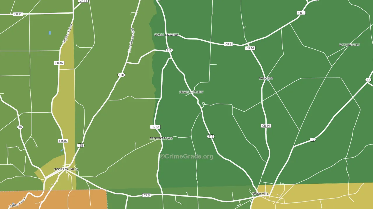 Forge Hollow, NY Map of Drug-Related Crime Rates