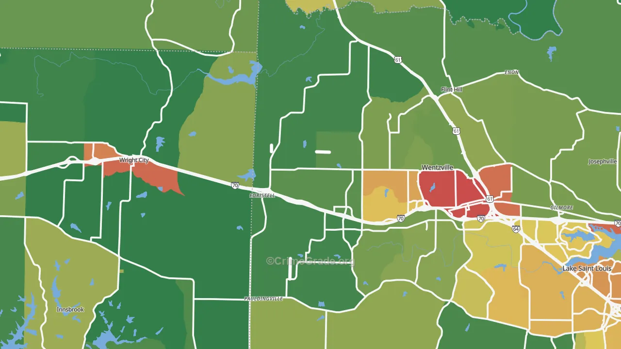 Foristell, MO Map of Drug-Related Crime Rates