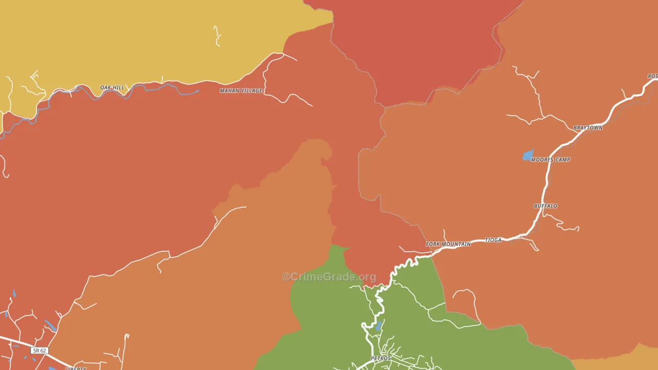 Fork Mountain, TN Map of Drug-Related Crime Rates