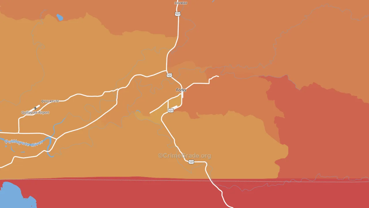 Forks, WA Map of Drug-Related Crime Rates