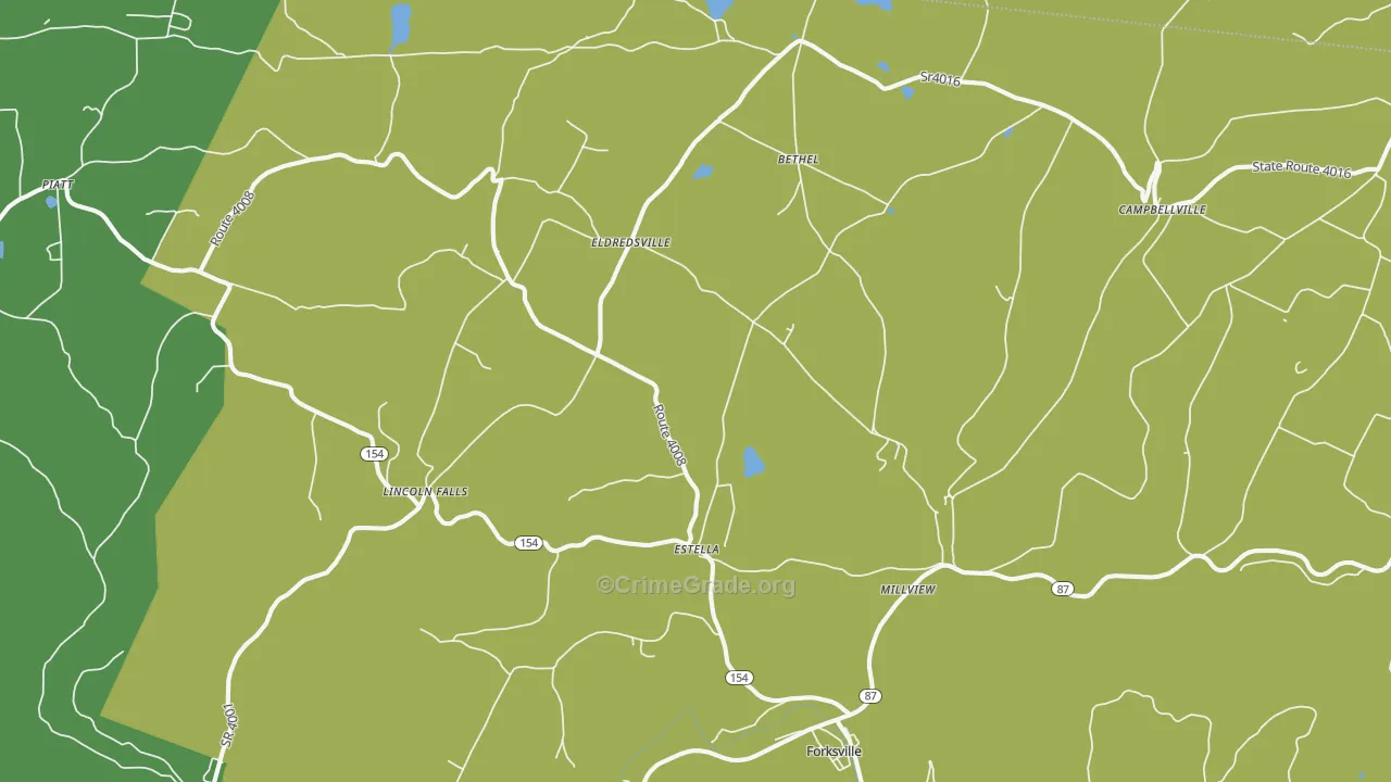 Forksville, PA Map of Drug-Related Crime Rates