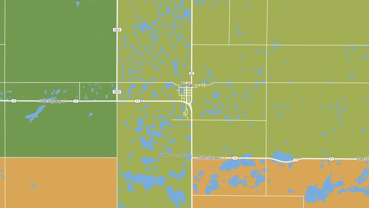 Forman, ND Map of Drug-Related Crime Rates