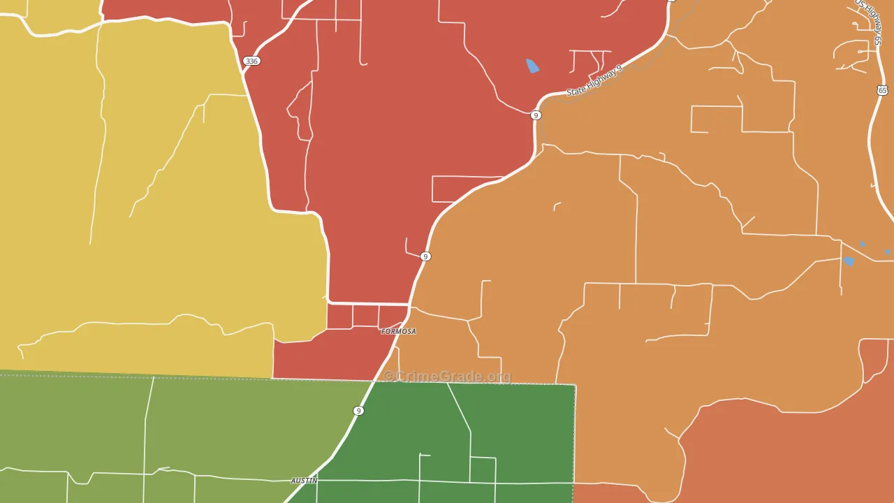 Formosa, AR Map of Drug-Related Crime Rates
