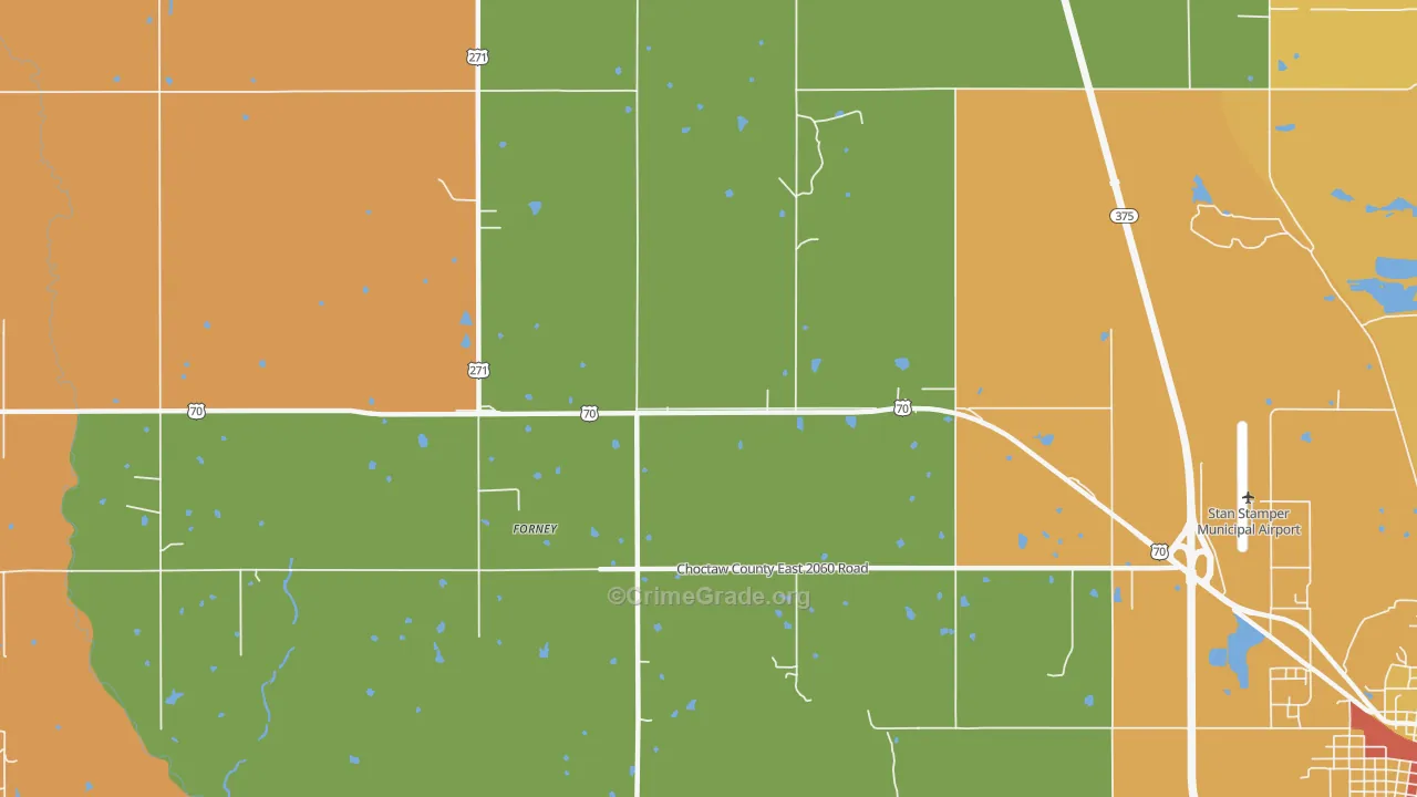 Forney, OK Map of Drug-Related Crime Rates