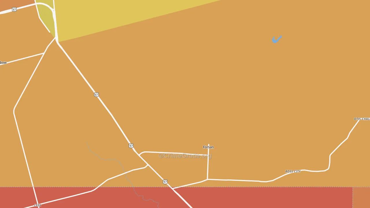 Forsan, TX Map of Drug-Related Crime Rates