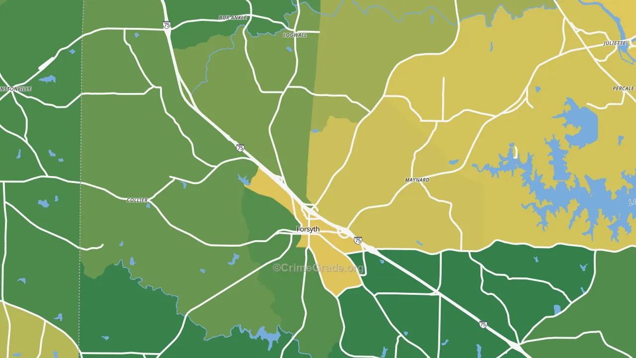 Forsyth, GA Map of Drug-Related Crime Rates