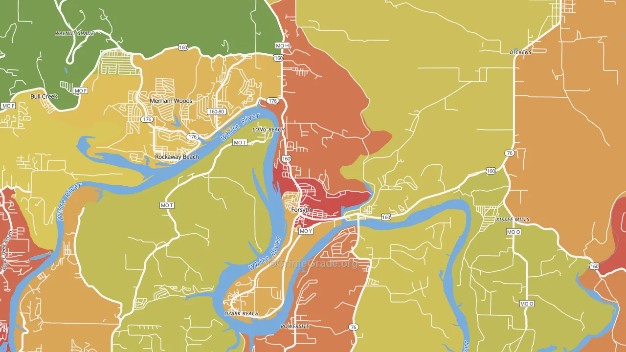 Forsyth, MO Map of Drug-Related Crime Rates