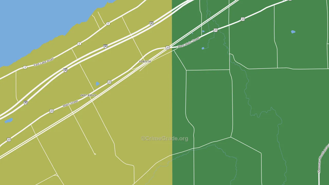 Forsyth, NY Map of Drug-Related Crime Rates