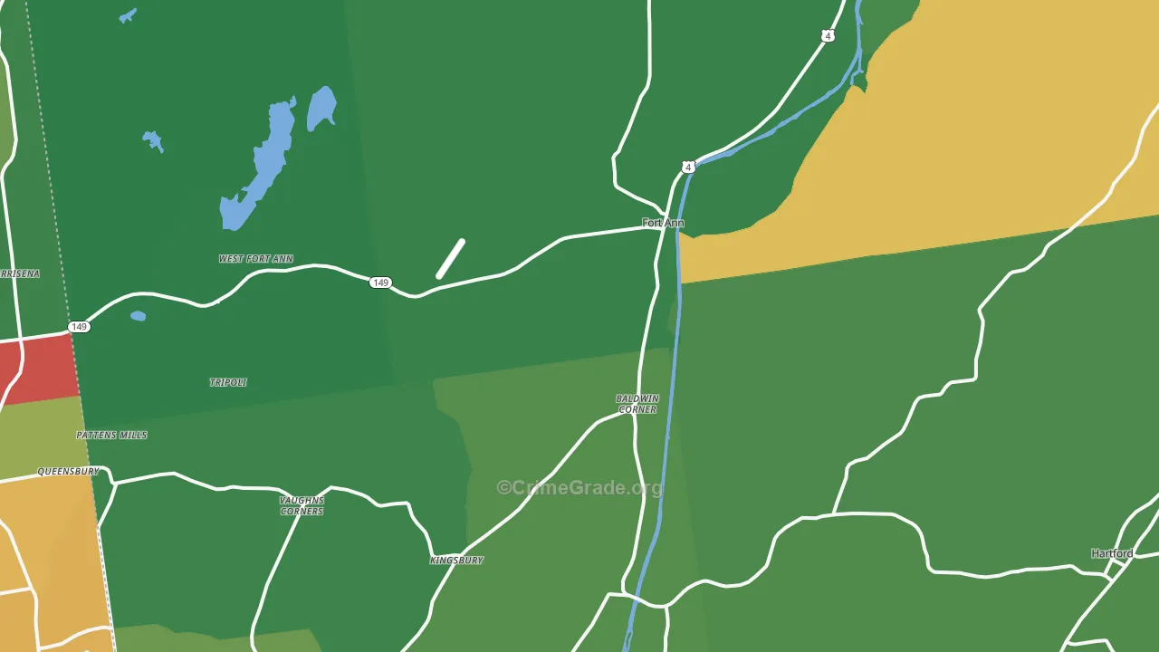 Fort Ann, NY Map of Drug-Related Crime Rates