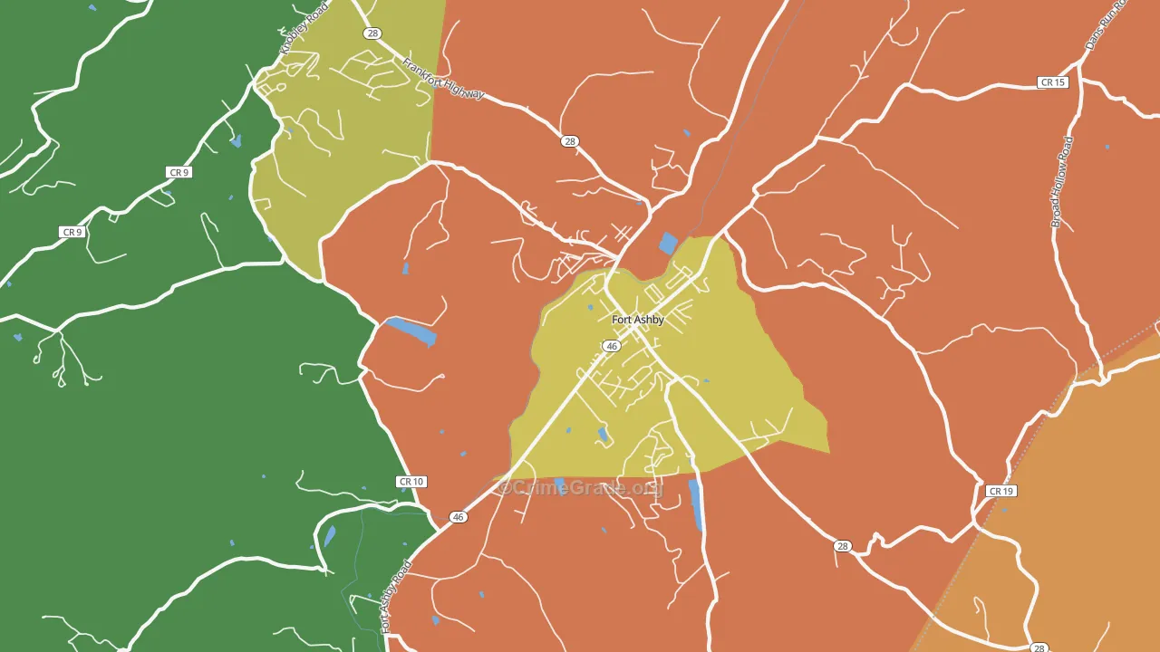 Fort Ashby, WV Map of Drug-Related Crime Rates