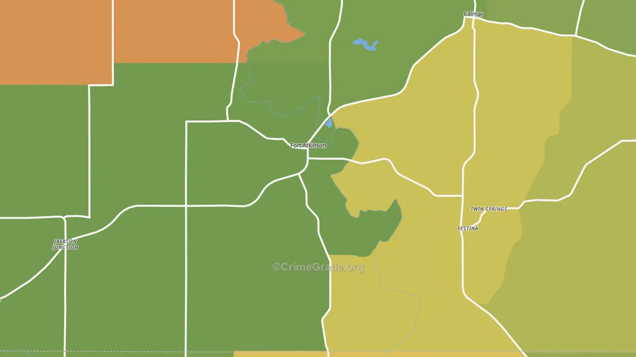 Fort Atkinson, IA Map of Drug-Related Crime Rates