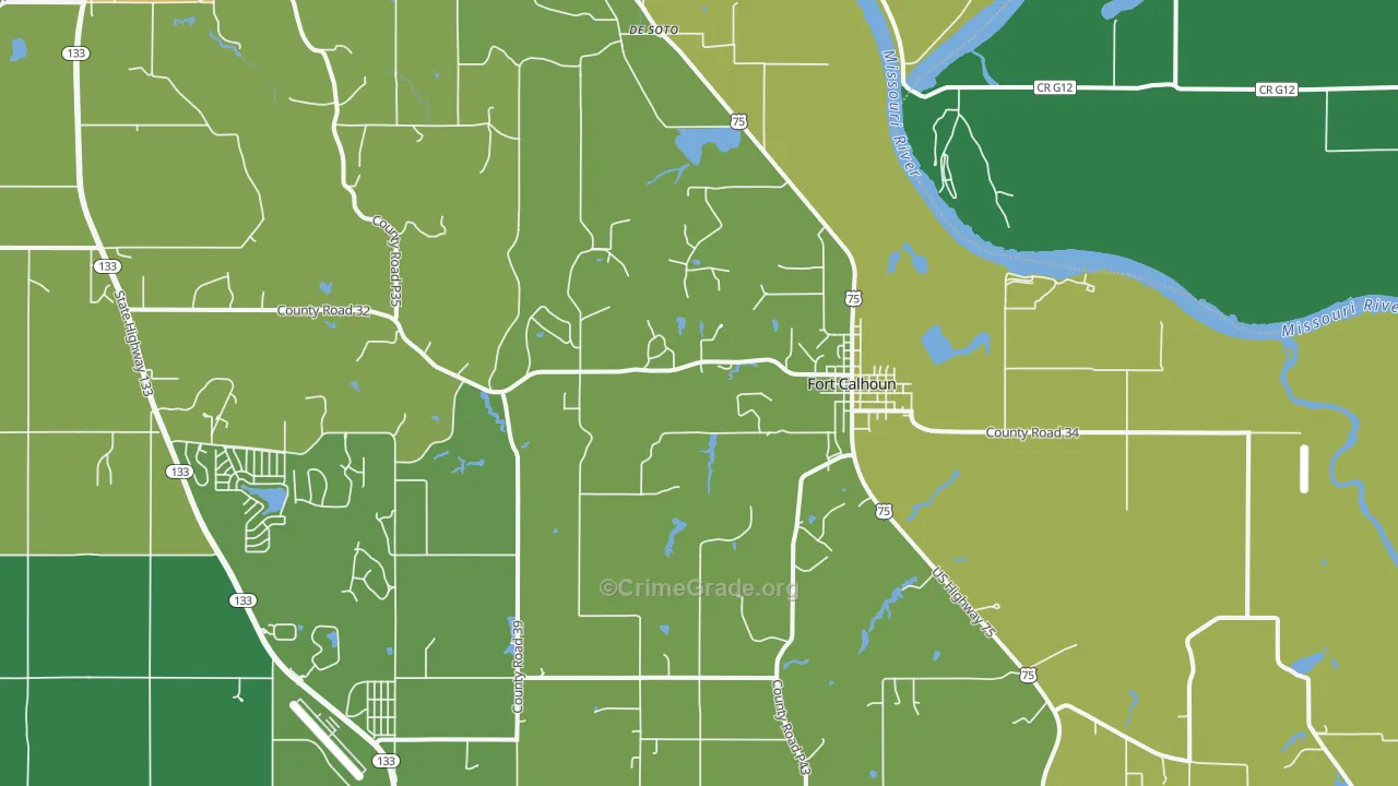 Fort Calhoun, NE Map of Drug-Related Crime Rates