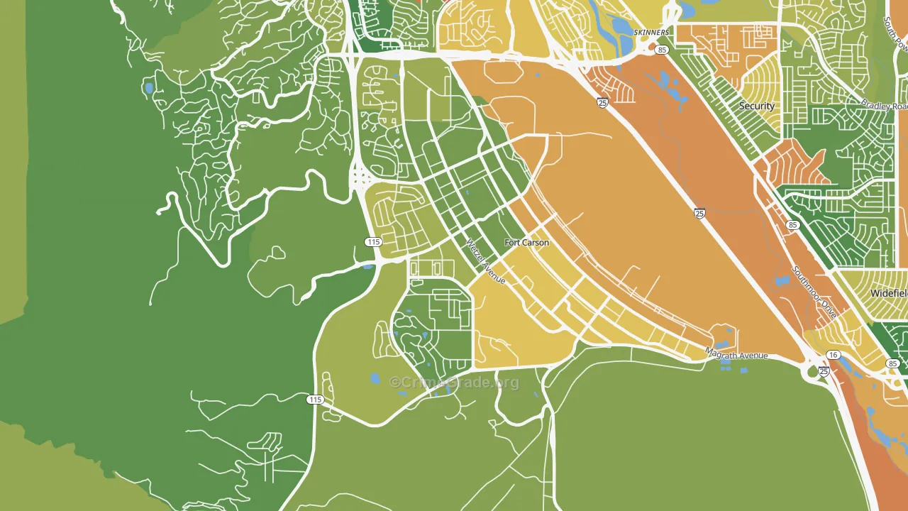 Fort Carson, CO Map of Drug-Related Crime Rates
